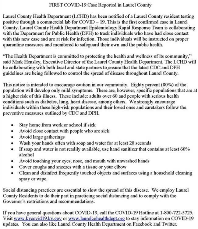 LCHD PRESS RELEASE