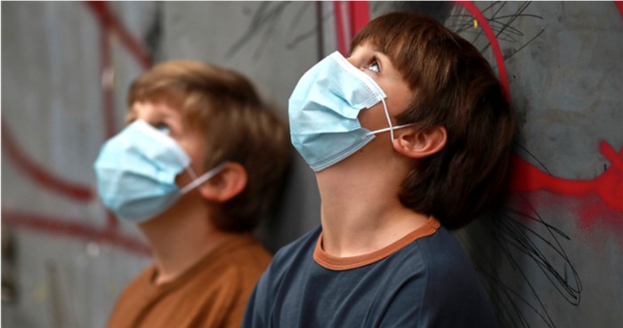 Children in masks Scared