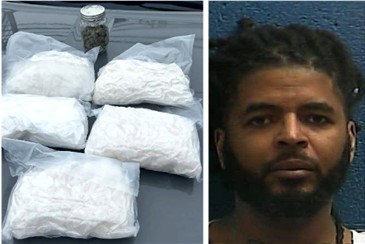 Left: Seized Drugs (Kentucky State Police) Right: Reginald Barber (Rockcastle County Detention Center) Drugs-Reginald Barber-37-OH: https://www.clayconews.com/