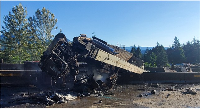 TRUCK CRASH I 84 fire